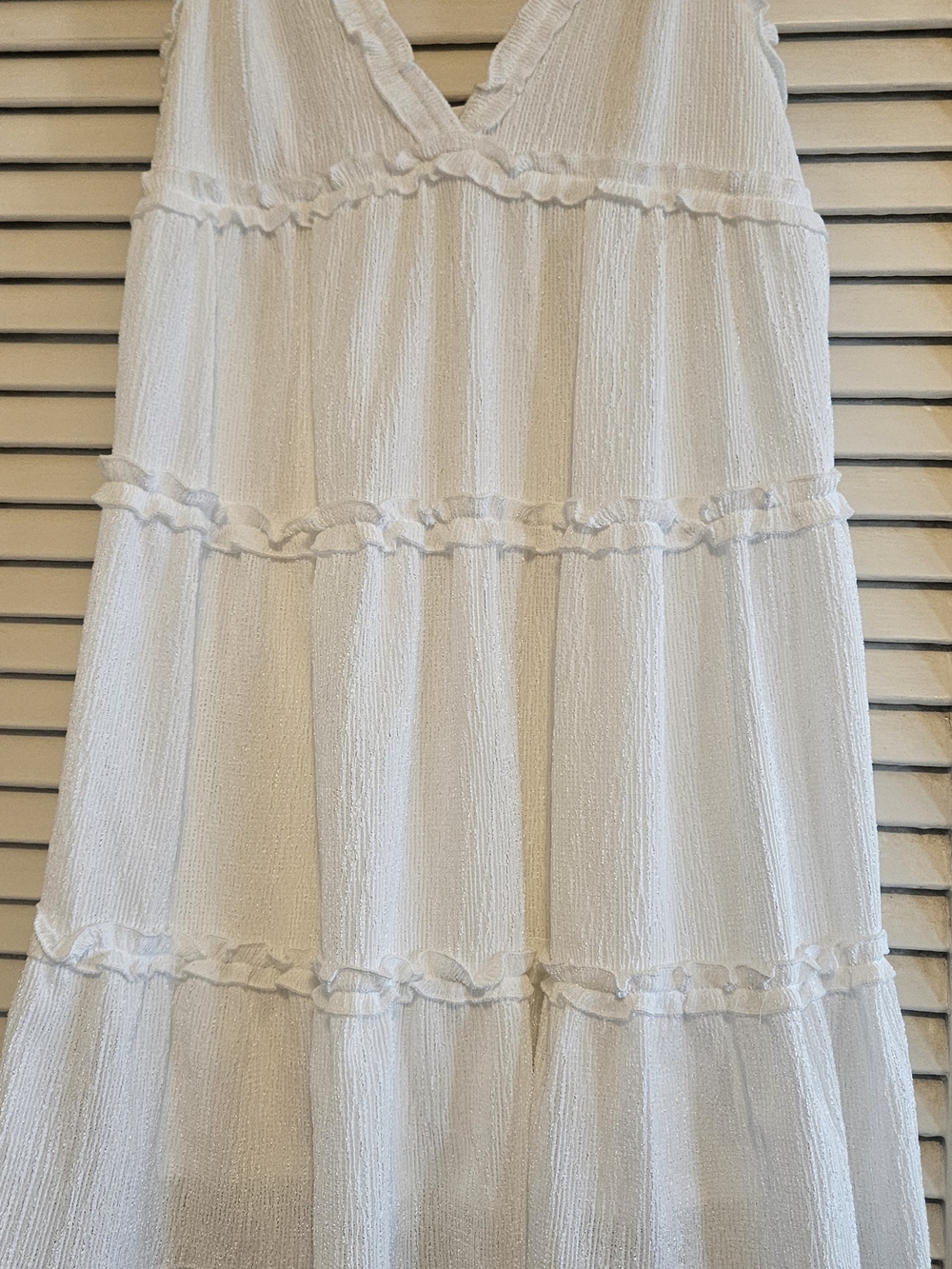 Wild Fable White Tiered V-Neck DRESS